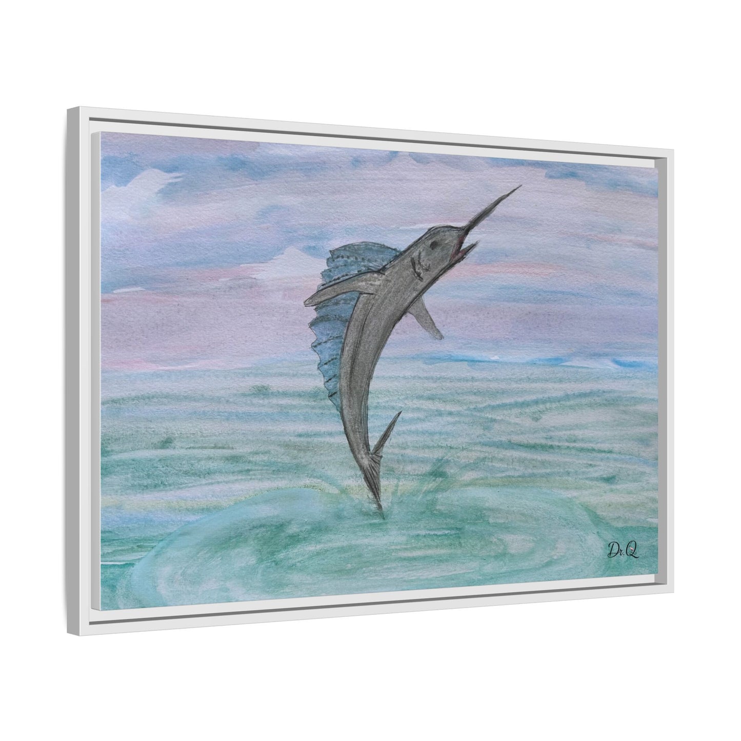 Leaping Marlin Seascape Wall Art