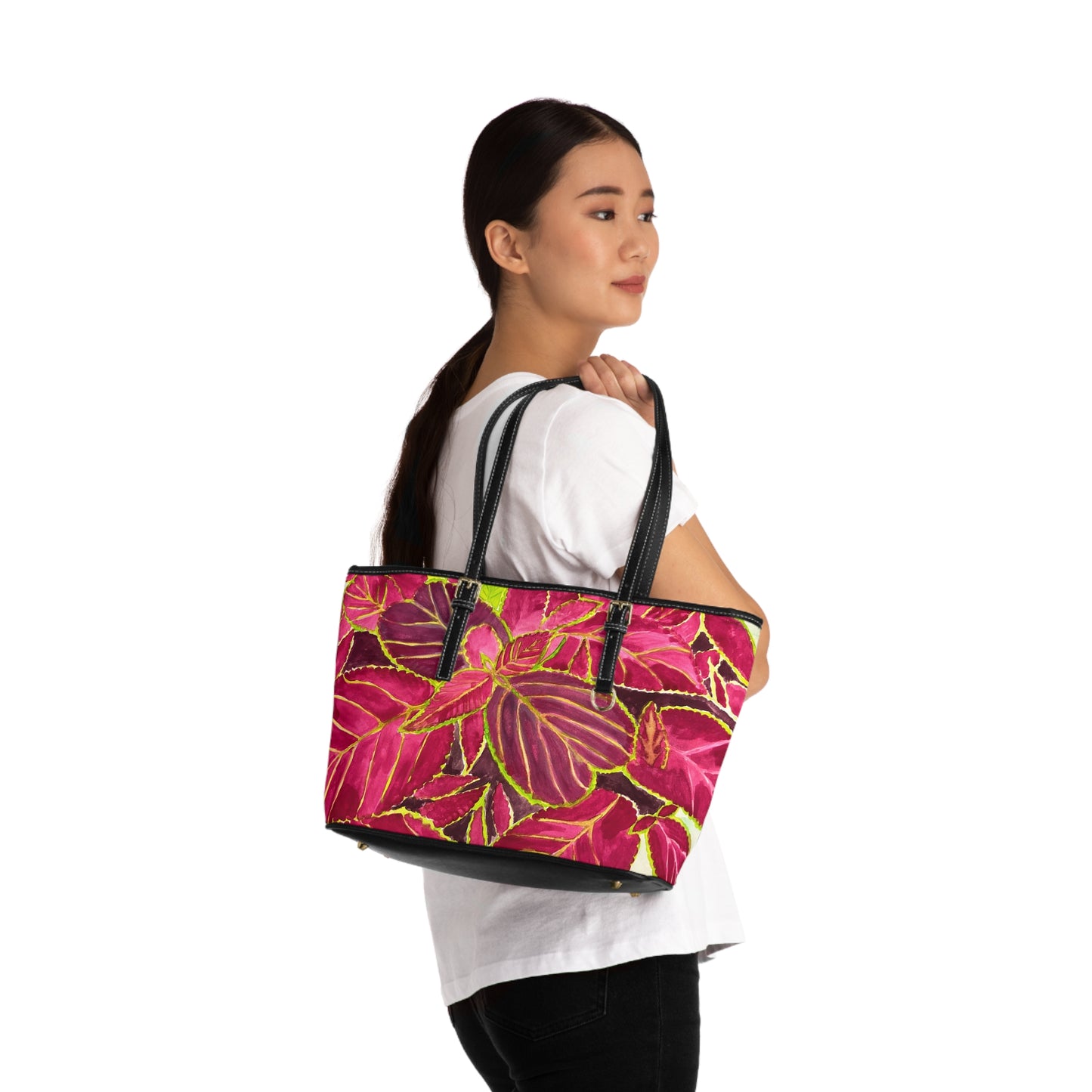 Beautiful Coleus PU Leather Shoulder Bag