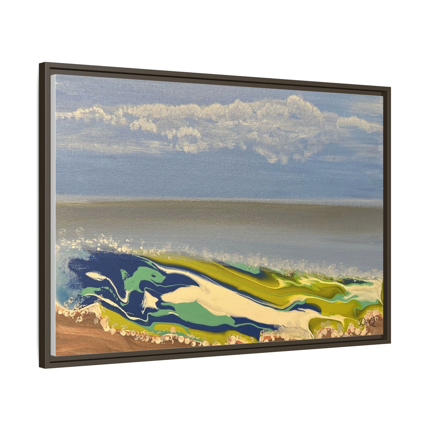 Sea Wash Matte Canvas, Framed (Multi-color)