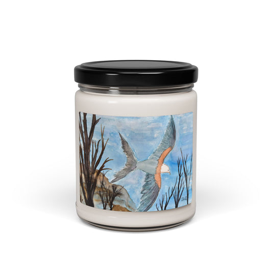 Soothing Evening Flight Soy Candle — 9oz Hand-Poured Scented Jar (Birds & Sky Design)