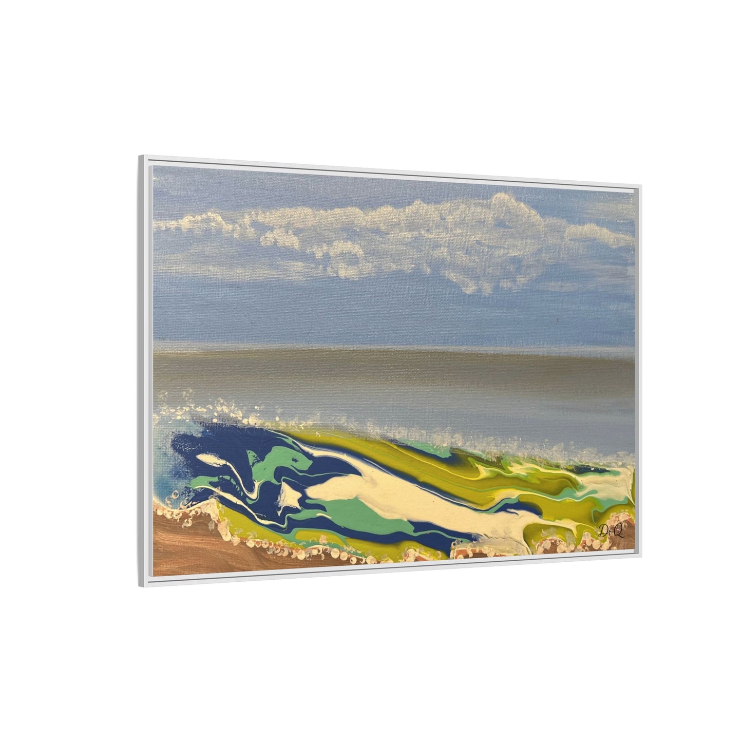 Sea Wash Matte Canvas, Framed (Multi-color)