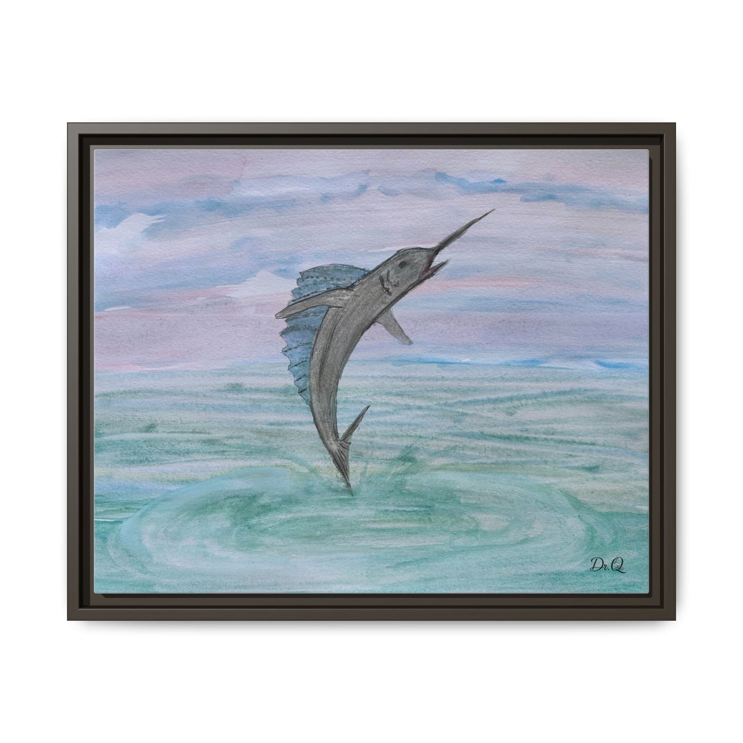 Leaping Marlin Seascape Wall Art