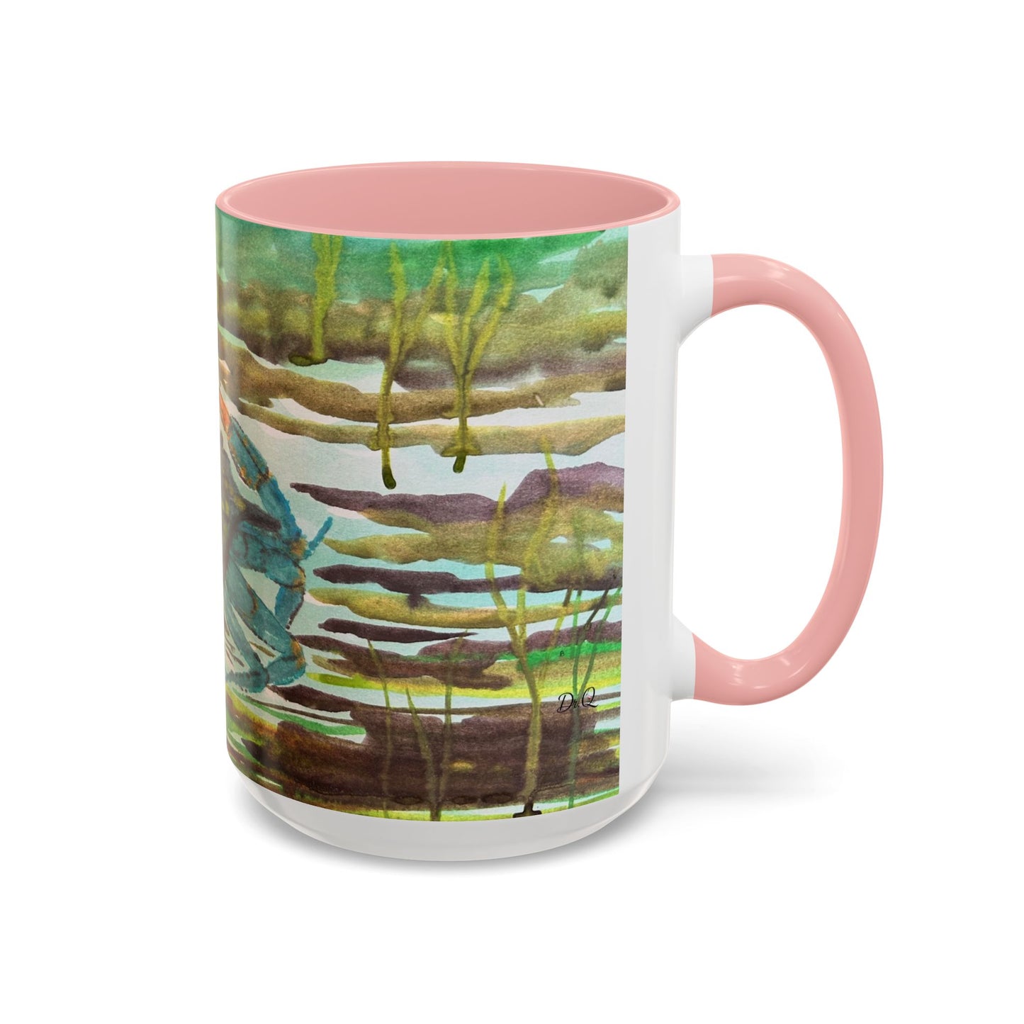 Blue Crab Under the Sea Accent Coffee Mug — Nautical Ocean Ceramic Mug (11/15oz)