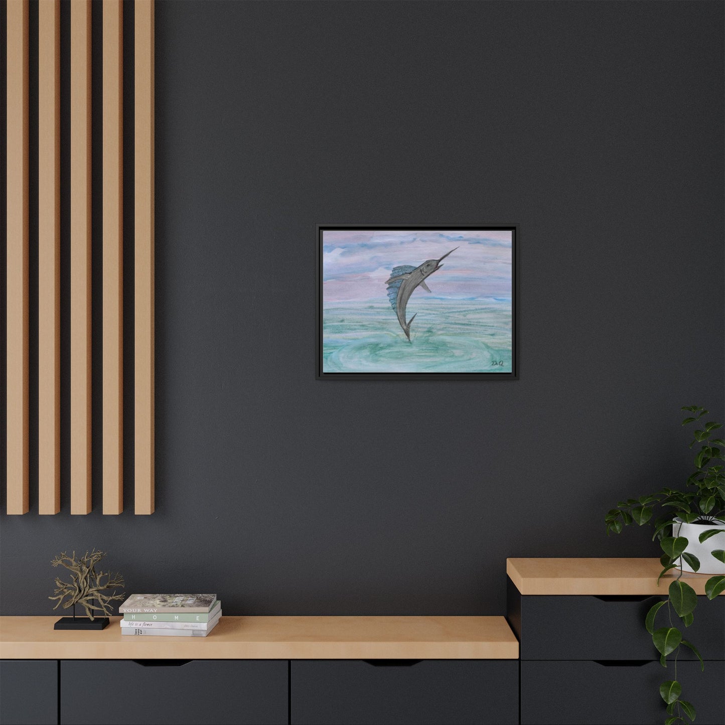 Leaping Marlin Seascape Wall Art