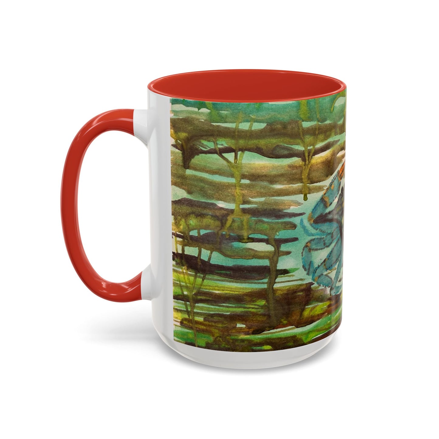 Blue Crab Under the Sea Accent Coffee Mug — Nautical Ocean Ceramic Mug (11/15oz)