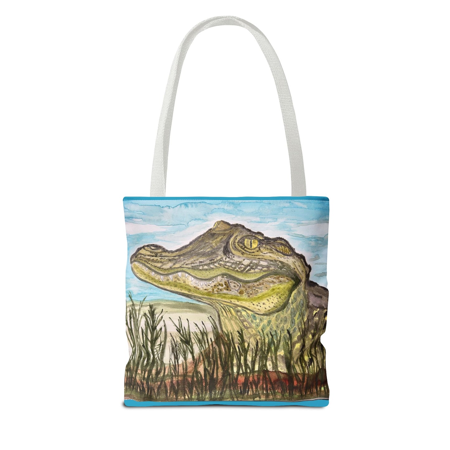 Texas Gator "Big Padre" Alligator Marsh Tote Bag — Wildlife Art Canvas Beach & Market Tote