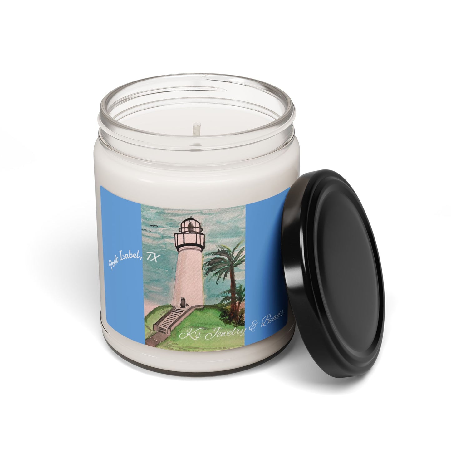 K's Jewelry & Beads Port Isabel Lighthouse Breeze Scented Soy Candle — 9oz Coastal Home Fragrance