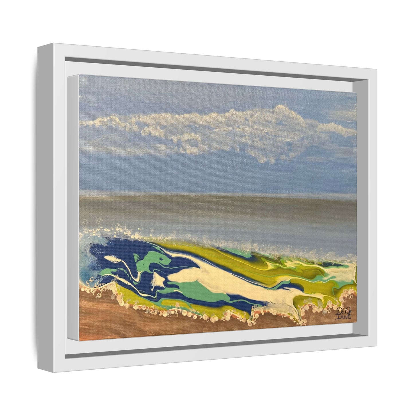 Sea Wash Matte Canvas, Framed (Multi-color)