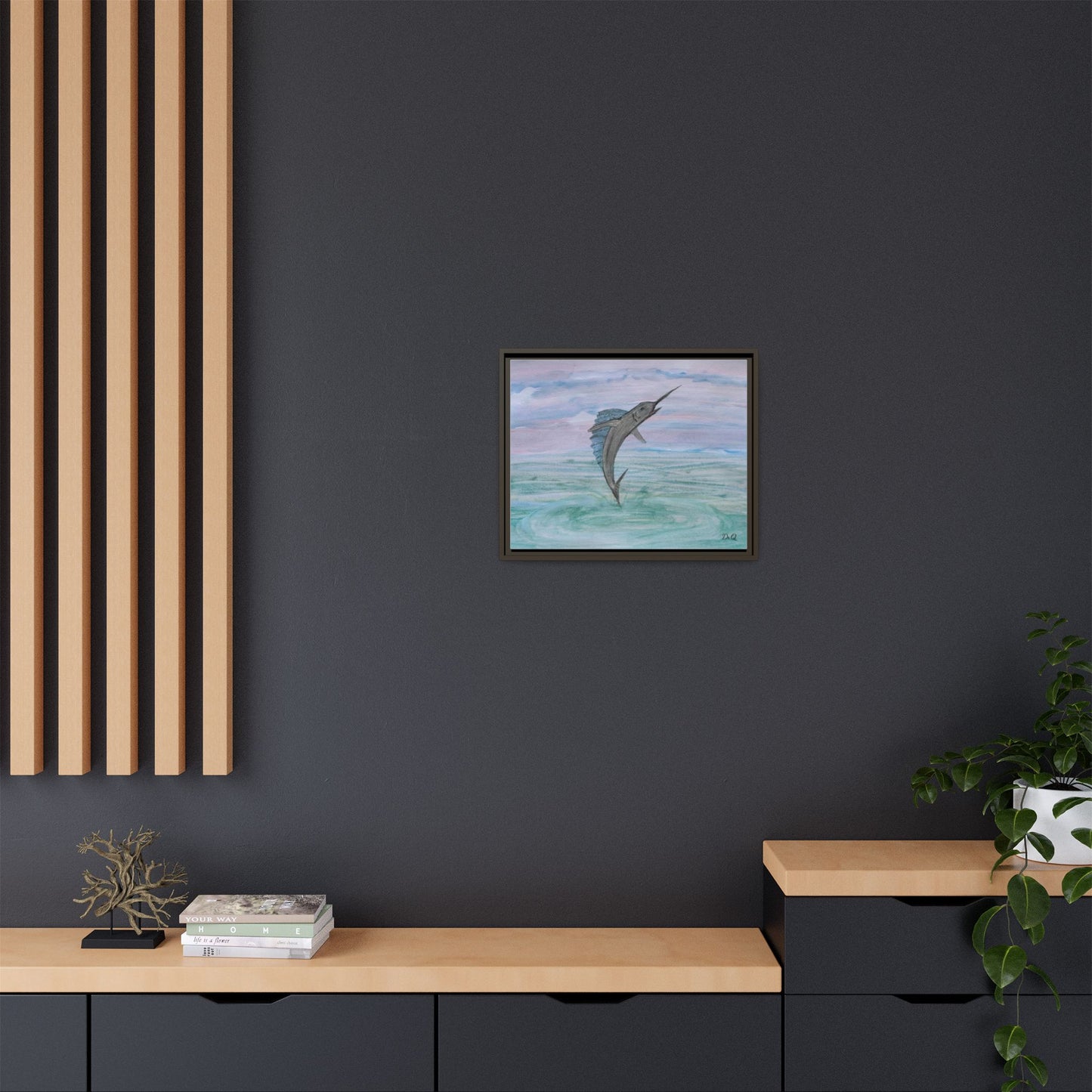 Leaping Marlin Seascape Wall Art