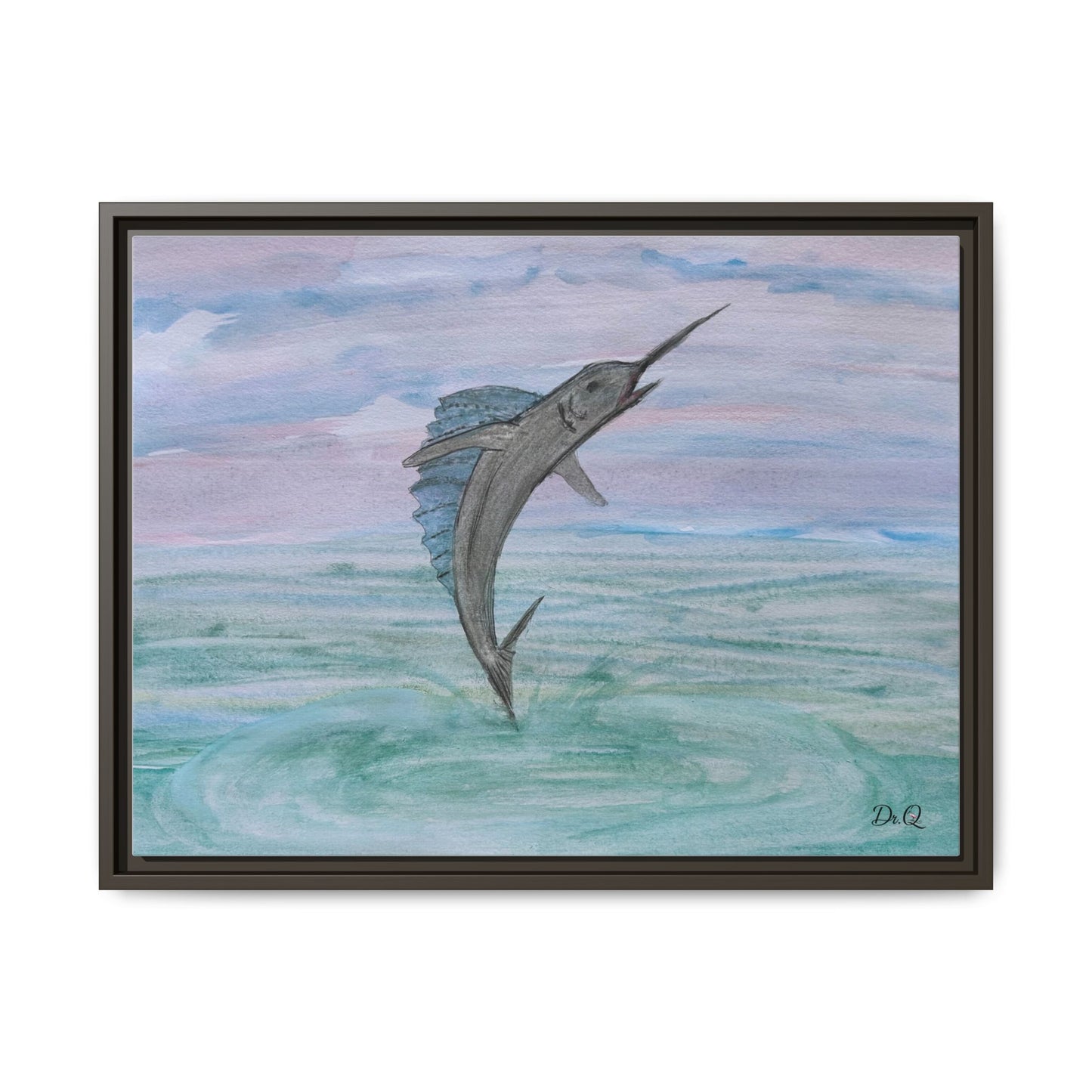 Leaping Marlin Seascape Wall Art
