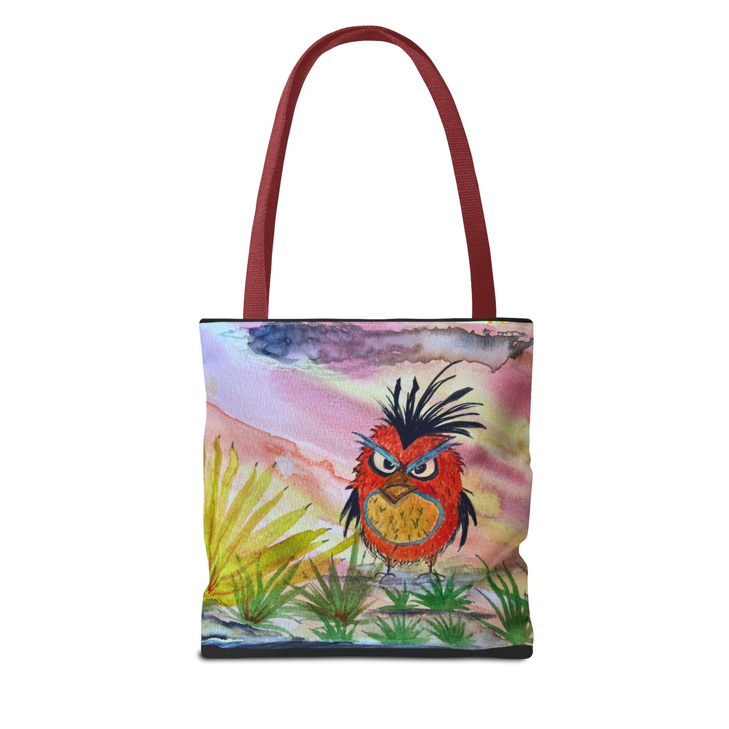 Funky Owl Art Tote Bag, Unique Tote for Shopping, Beach, Gift for Bird Lovers, Cute Eco-Friendly Carryall, Handmade Art Accessory