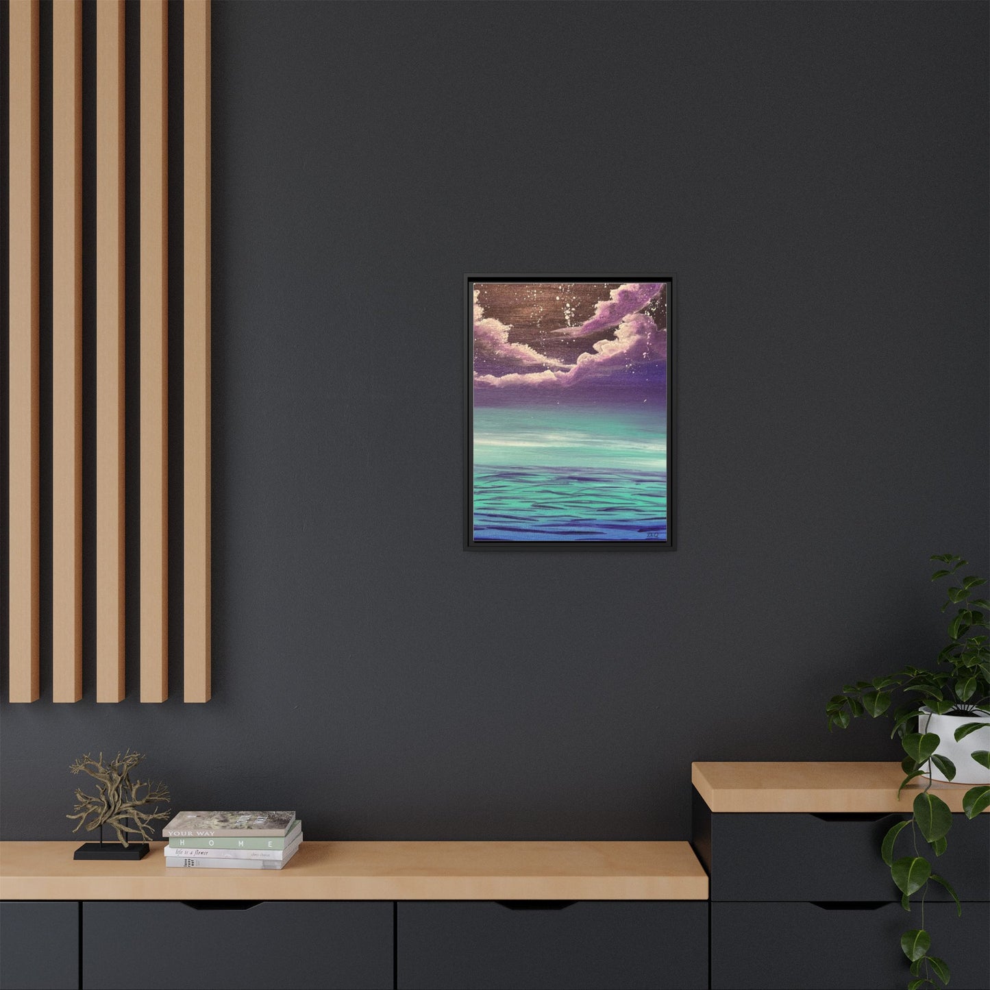 Night Sky Matte Canvas, Framed (Multi-color)