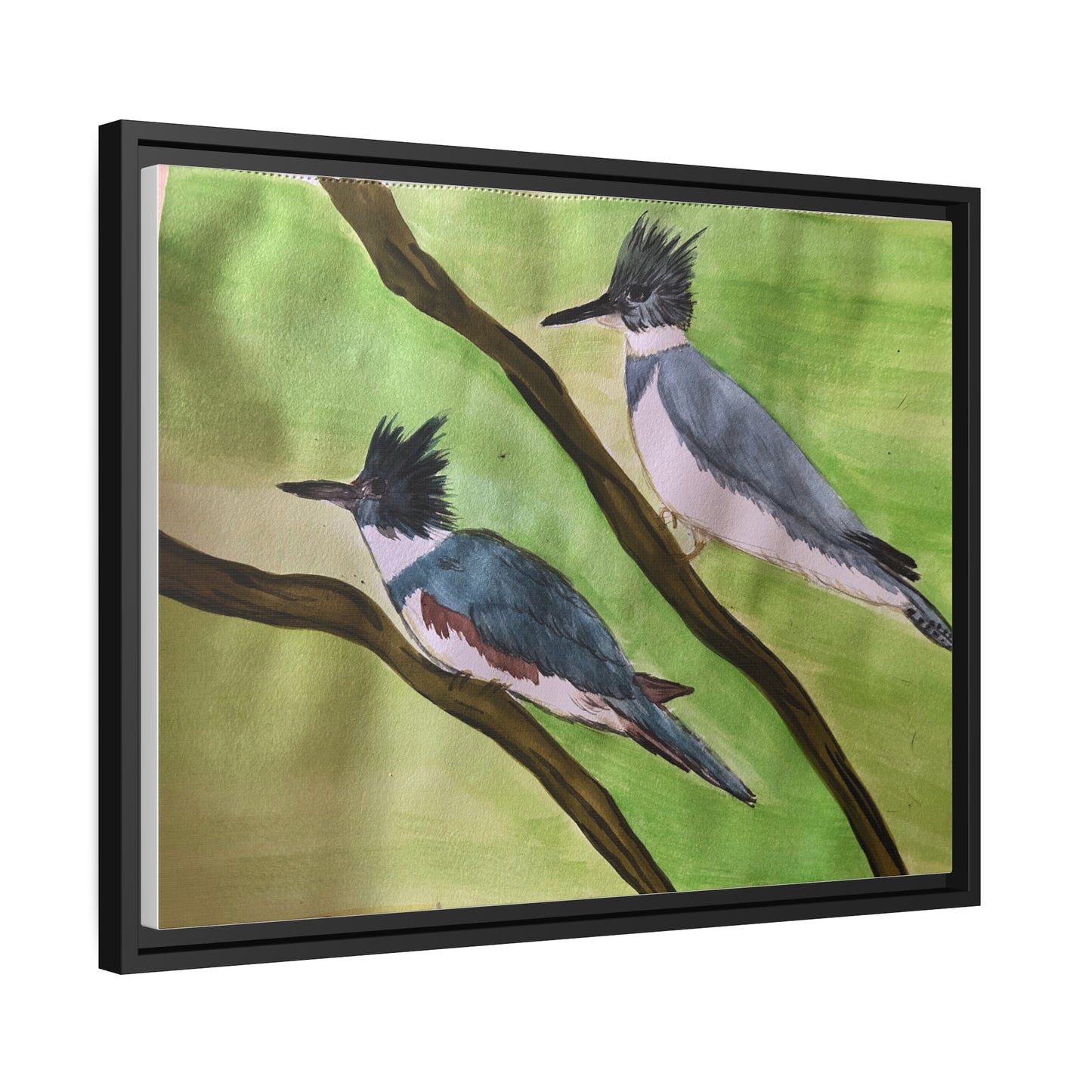 Belted King Fisher Matte Canvas, Black Frame