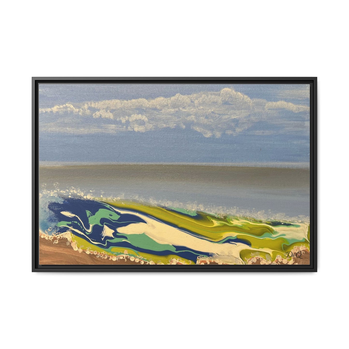 Sea Wash Matte Canvas, Framed (Multi-color)