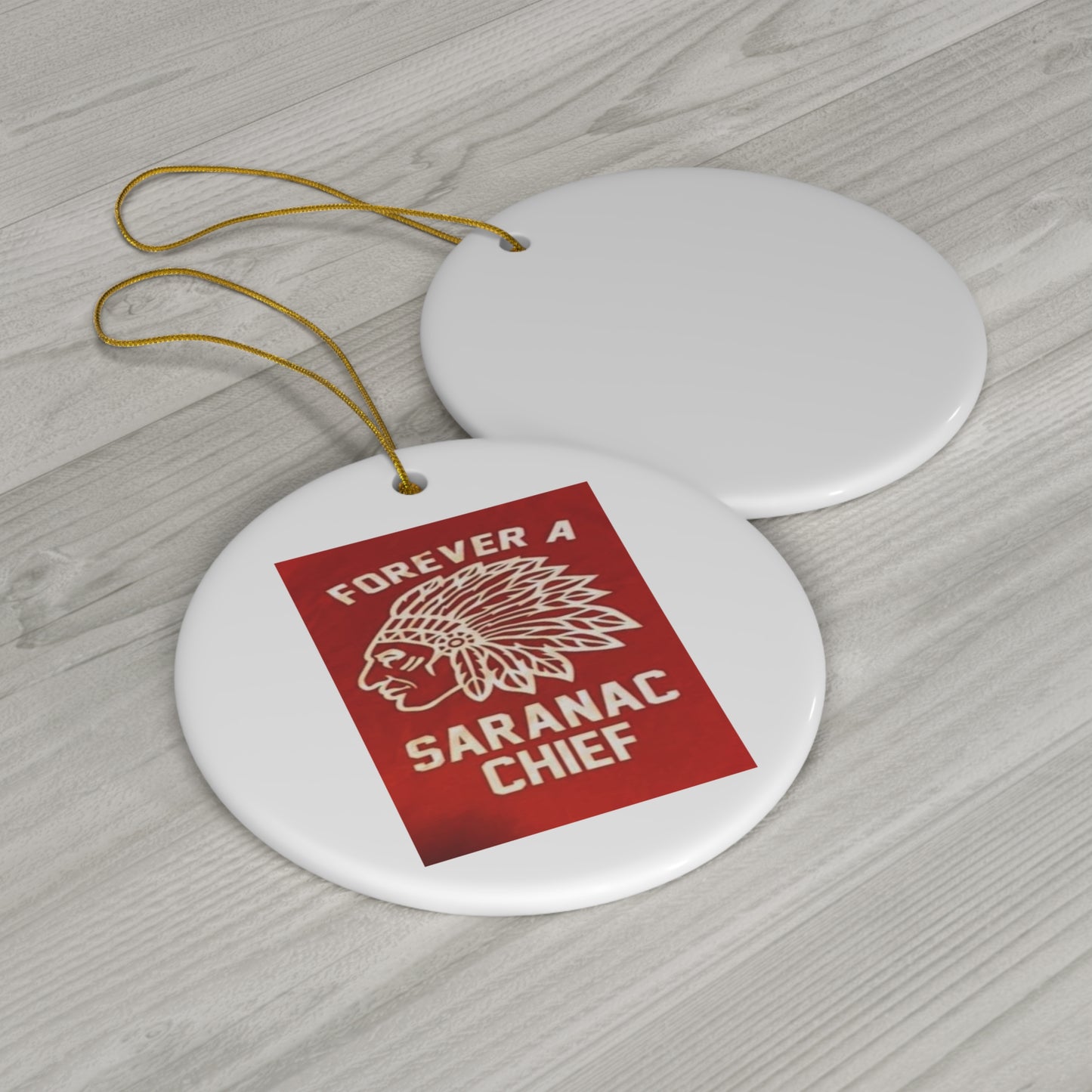 Forever a Saranac Chief Ceramic Ornament, 4 Shapes