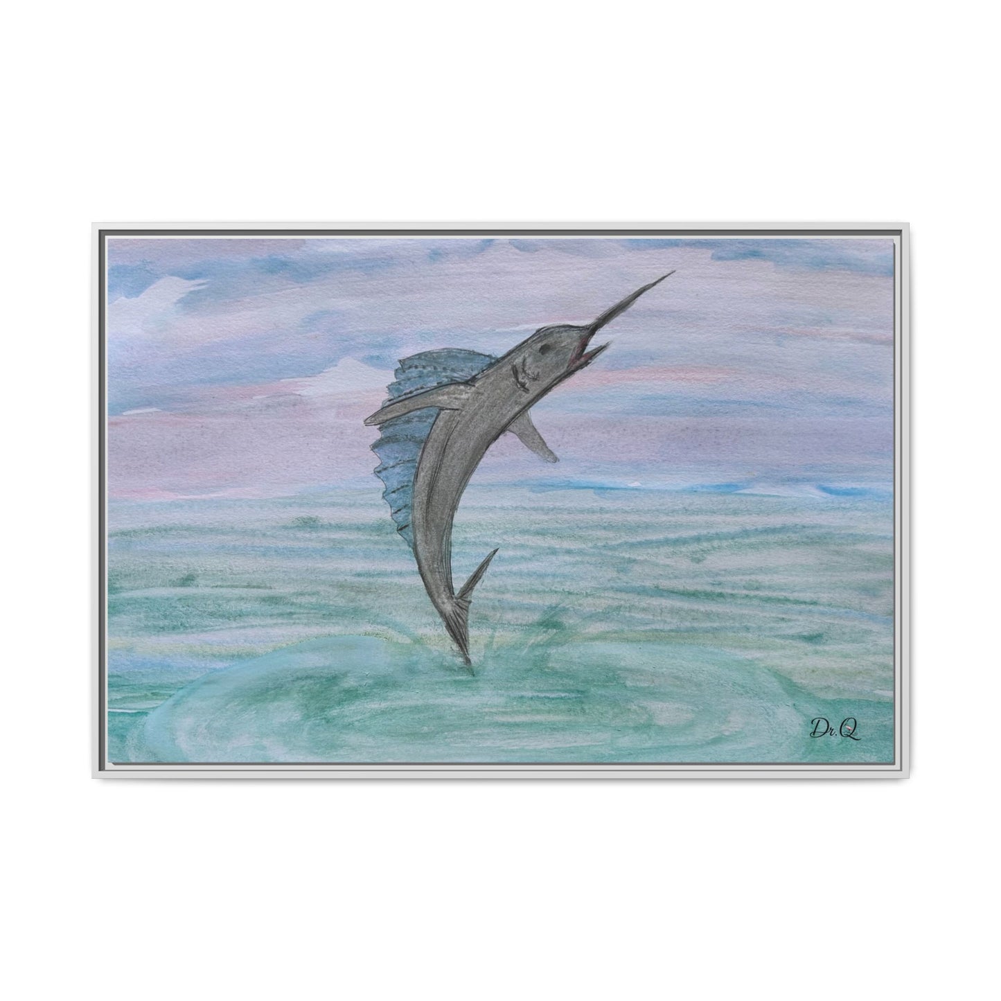 Leaping Marlin Seascape Wall Art