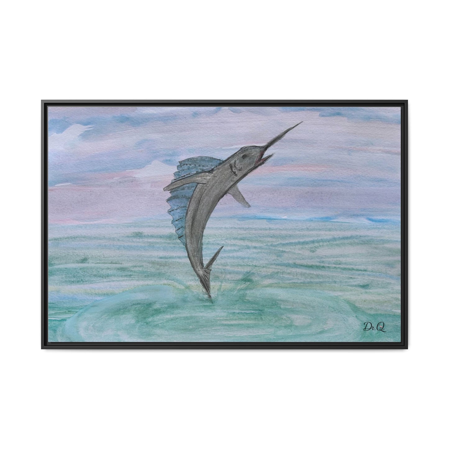 Leaping Marlin Seascape Wall Art