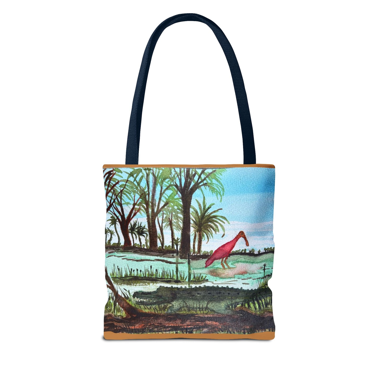 Texas Gator & Roseate Spoonbill Tote Bag — Bold All-Over Print