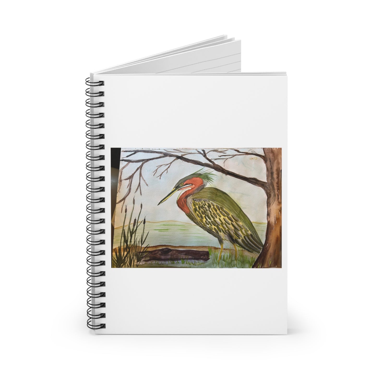 Green Heron Spiral Notebook - Ruled Line