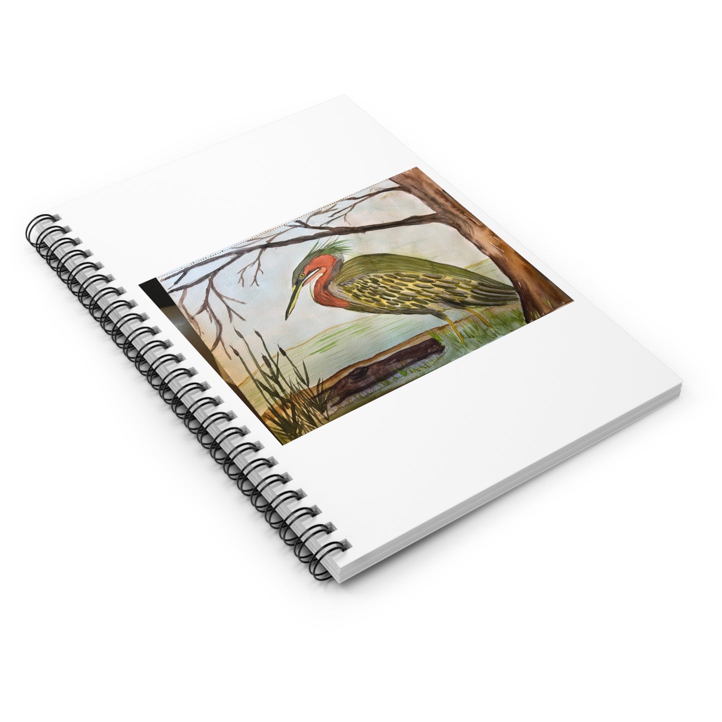 Green Heron Spiral Notebook - Ruled Line