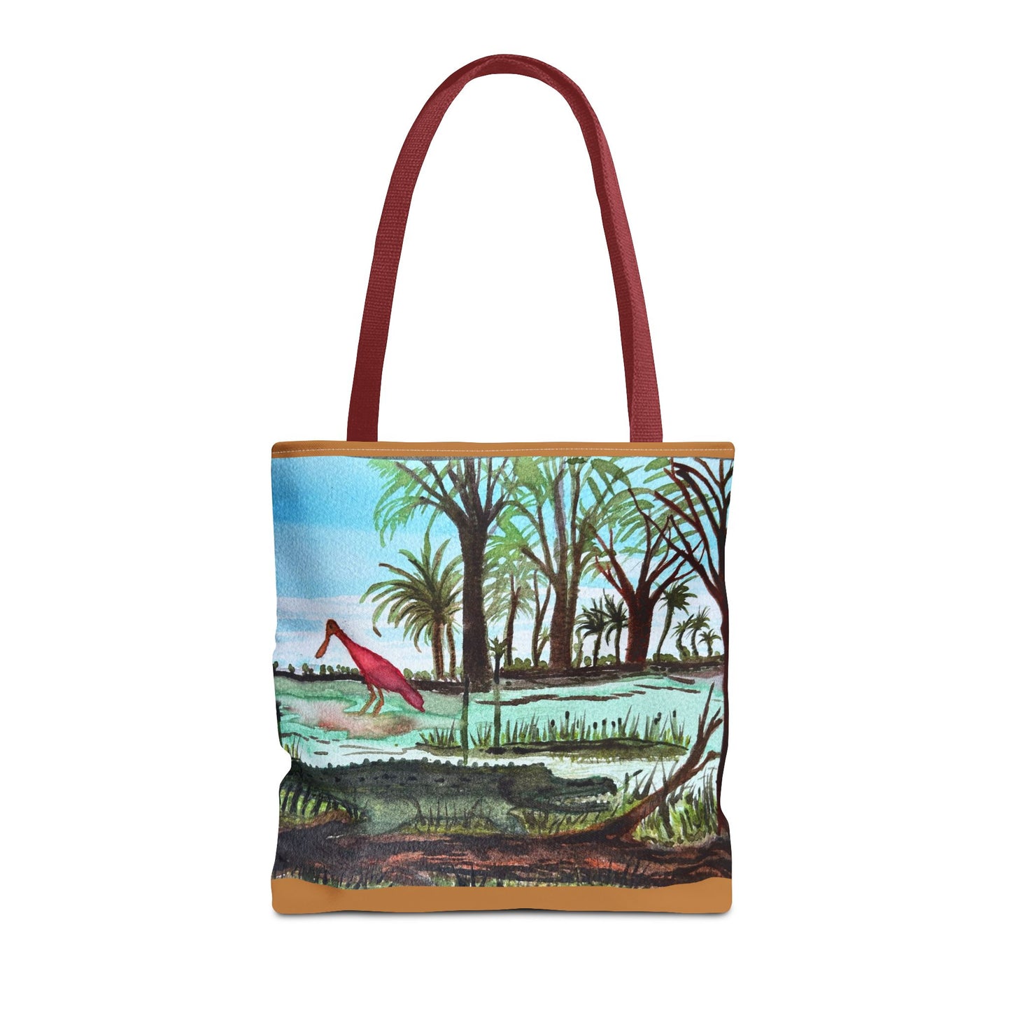Texas Gator & Roseate Spoonbill Tote Bag — Bold All-Over Print