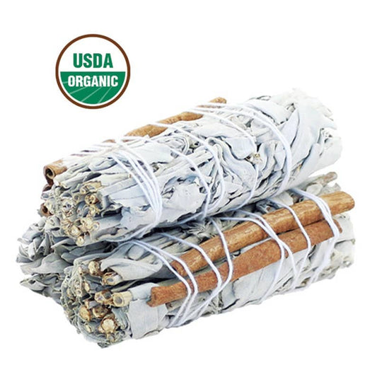 White Sage & Cinnamon Smudge Stick (4 in.)